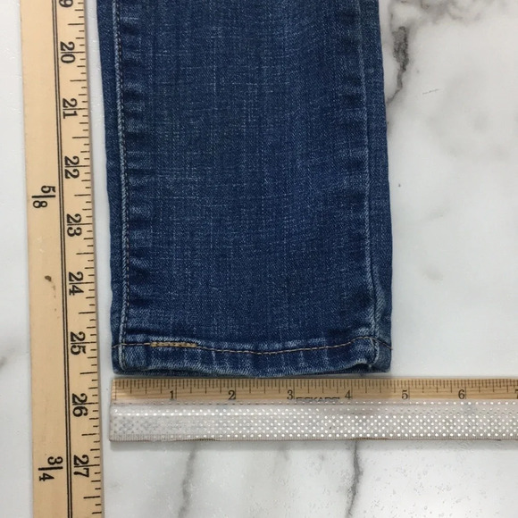 Levis 721 High Rise Skinny Jeans Womens 26‎ Medium Wash Cotton Distressed Denim - Picture 8 of 13